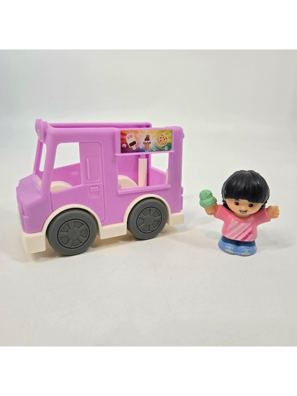 Little People Share a Treat Purple Ice Cream Truck & Figure with Ice Cream Cone